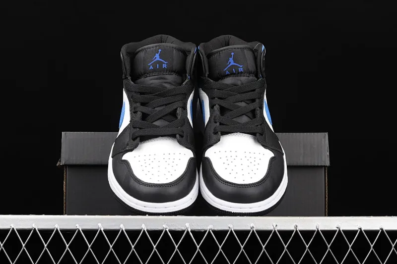 All categories Air Jordan Jordan series basketball shoes Air Jordan 1 Mid Air Jordan 1 Mid AJ1 Joe 1 black and white blue panda mid-top cultural basketball shoes 554725-140
